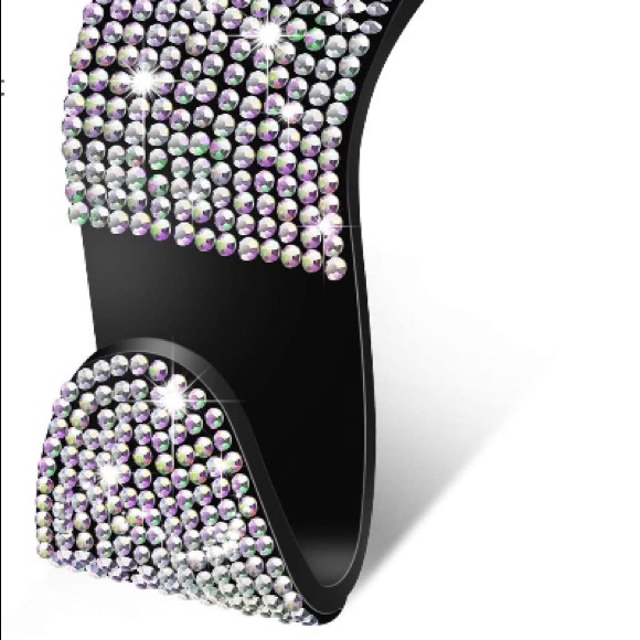 Purse BLING silver / black hook hanger crystal keep your expensive bag off floor - Picture 6 of 7